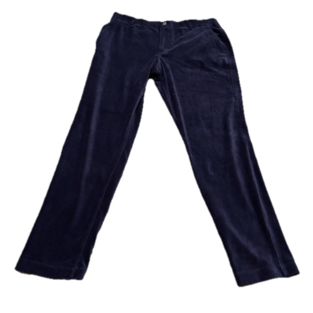 Redvanly Navy Blue Corduroy Pants Mens XL Stretch Straight Leg Golf Trousers